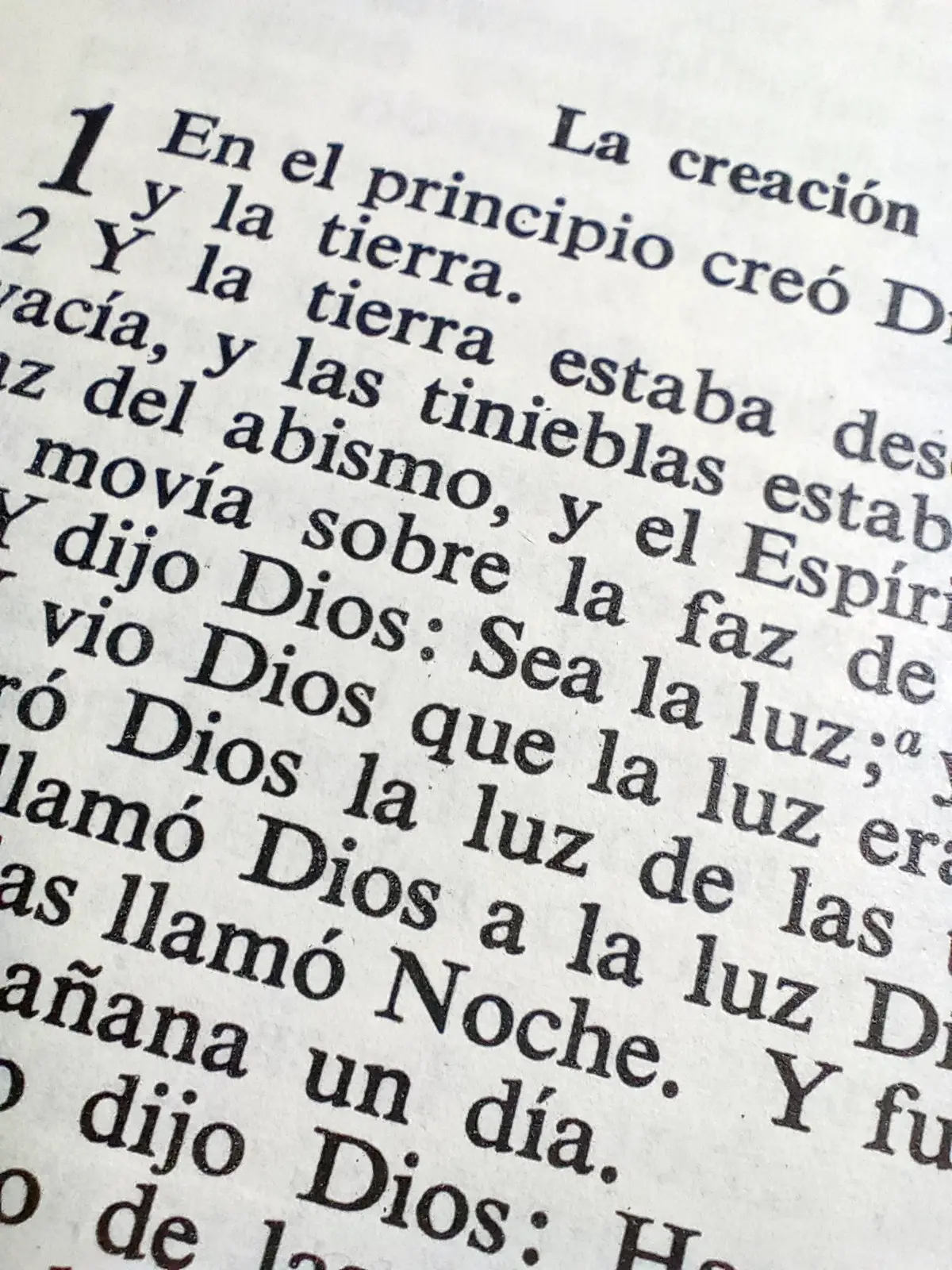 Fotografía de la página donde aparece Génesis I